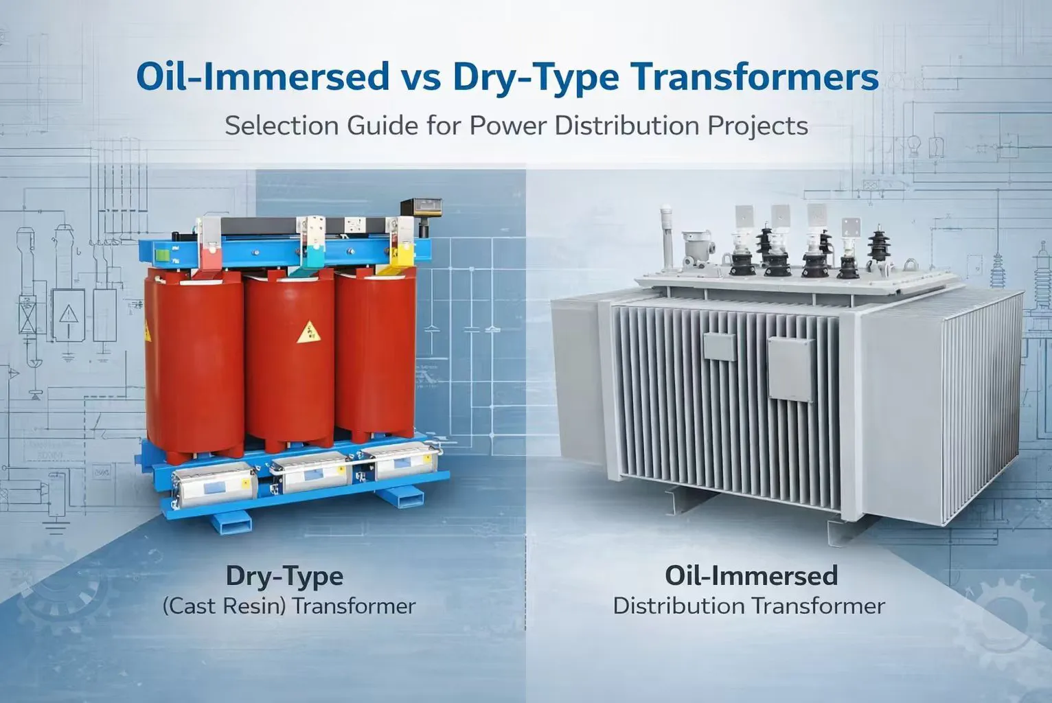 Panduan pemilihan untuk transformer minyak-tenggelam vs transformer jenis kering: dari perbezaan untuk membuat keputusan